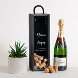 Personalised engagement date cork collector bottle box