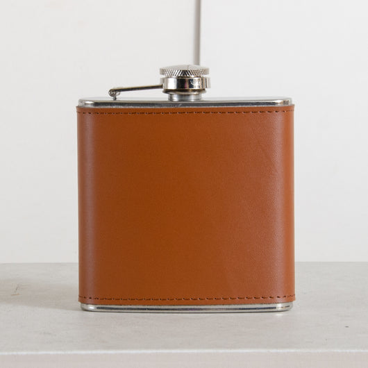 Seconds leather hip flask