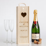 Personalised engagement love heart cork collector bottle box