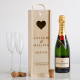 Personalised engagement love heart cork collector bottle box