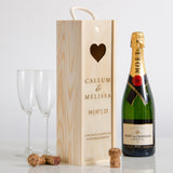 Personalised engagement love heart cork collector bottle box