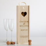 Personalised engagement love heart cork collector bottle box