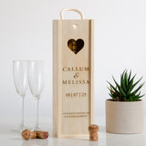 Personalised engagement love heart cork collector bottle box