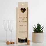 Personalised engagement love heart cork collector bottle box