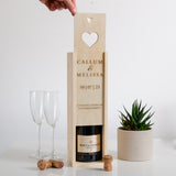 Personalised engagement love heart cork collector bottle box