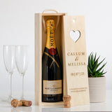 Personalised engagement love heart cork collector bottle box