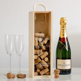 Personalised engagement love heart cork collector bottle box
