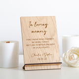 'In loving memory' wedding sign