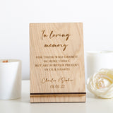 'In loving memory' wedding sign