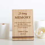 'In loving memory' wedding sign