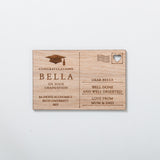 Graduation congratulations wooden postcard