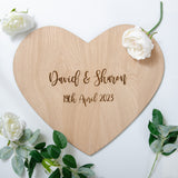 Wooden heart guest book sign