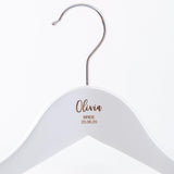 Personalised wedding white coat hangers - Stag Design