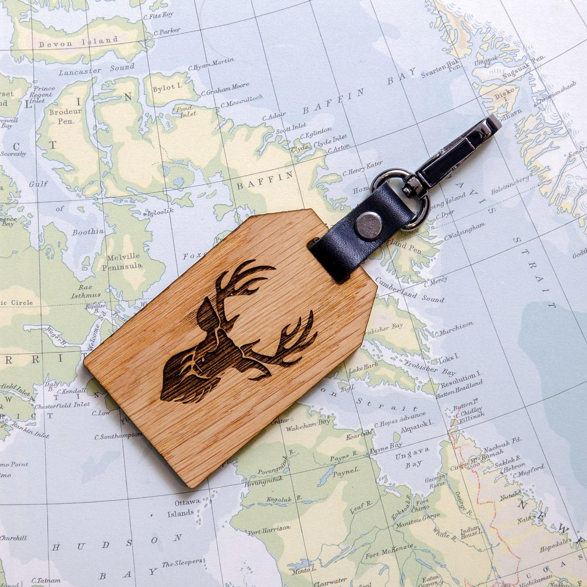 Stag Tag Pattern Example Personalised luggage tag – Stag Design
