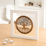 Family tree wood cut-out with frame - Stag Design