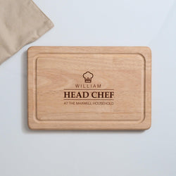 Personalised Family Head Chef Chopping Board - Stag Design