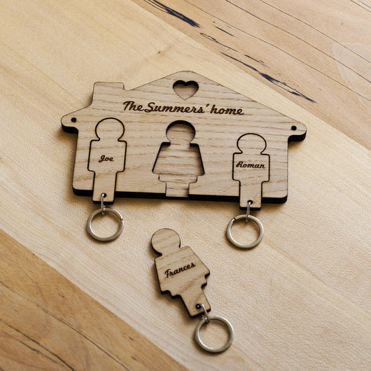 Personalised house key ring holder Stag Design