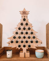 Personalised oak Advent calendar for miniatures - Stag Design