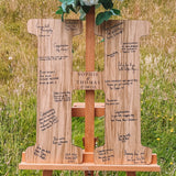 Letter wooden guest book sign