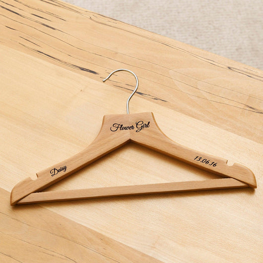Personalised children's beech wood coat hangers - Stag Design
