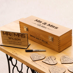 Personalised wedding guestbook chest - Stag Design