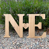 Double letter wooden guest book sign