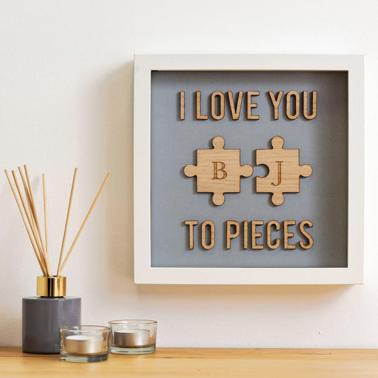 I love you to pieces jigsaw frame - Stag Design