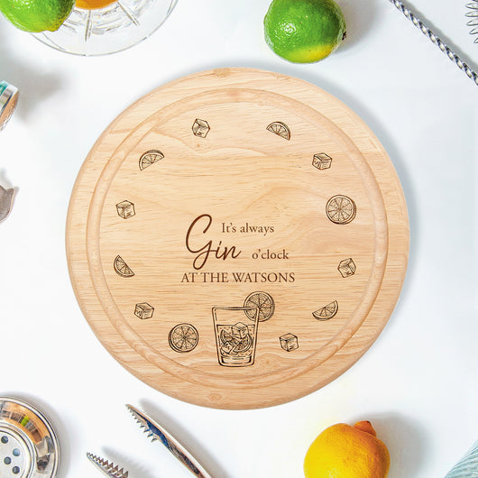 Gin o'clock chopping board