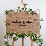 Alternative rectangle wooden guest book sign