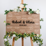 Alternative rectangle wooden guest book sign