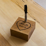 Pen stand, solid oak or birch slice - Stag Design