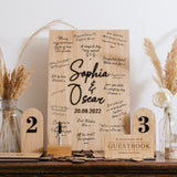 Alternative rectangle wooden guest book sign