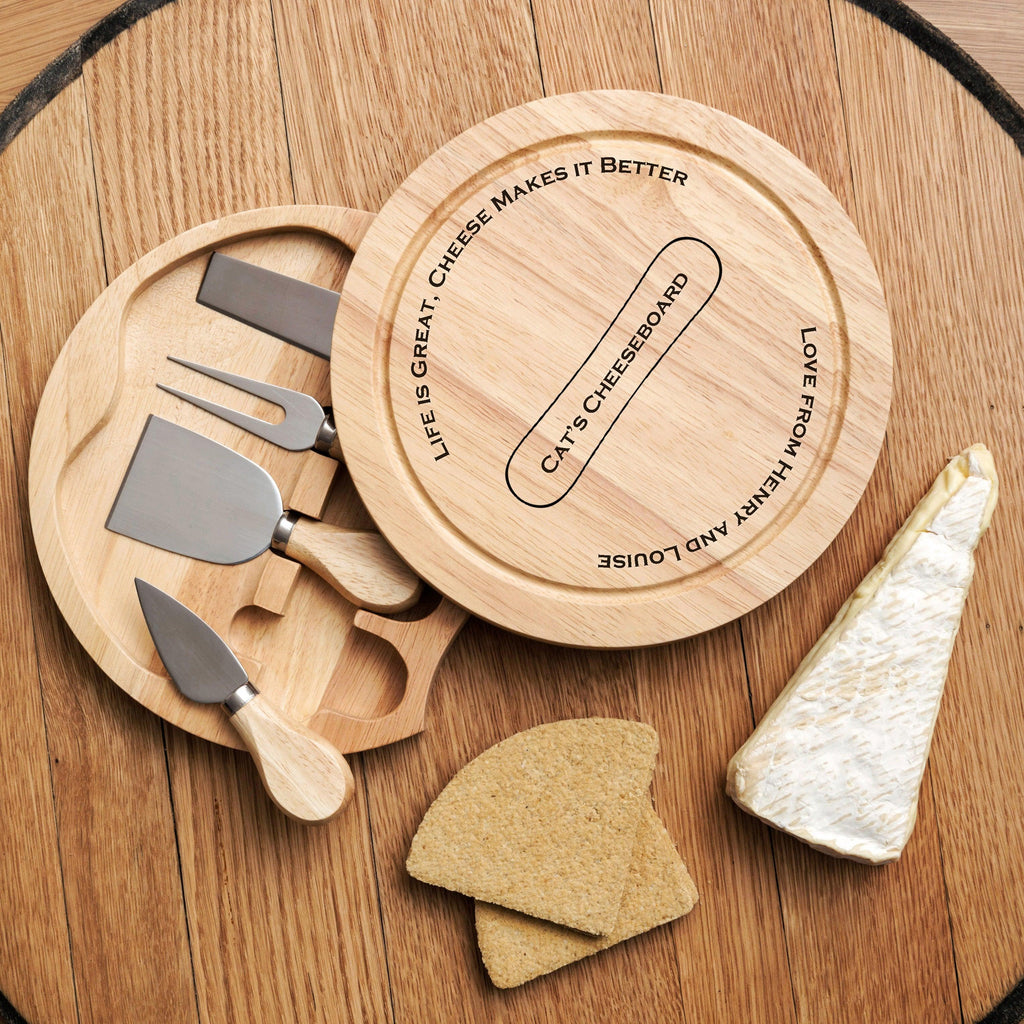 Personalised cheese board and tools Stag Design