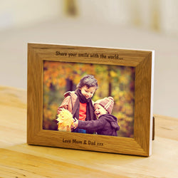 Personalised oak photo frame for kids - Stag Design