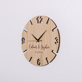 Personalised wooden wedding clock