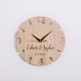 Personalised wooden wedding clock