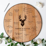 Whisky barrel lid guest book - Stag Design