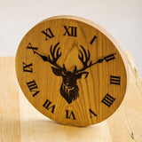 Solid oak clock with custom engraving - Stag Design
