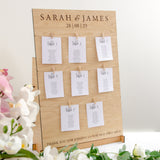 Wooden table plan board