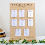 Wooden table plan board