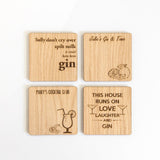 Gin Cocktail Coasters - Stag Design