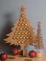 Personalised oak Advent Calendar for chocolates - Stag Design