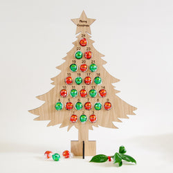 Personalised oak Advent Calendar for chocolates - Stag Design