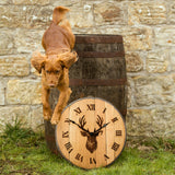 Whisky barrel clock - Stag Design