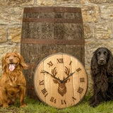 Whisky barrel clock - Stag Design