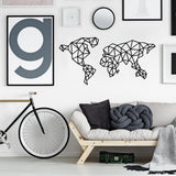 Geometric Line World Map - Stag Design